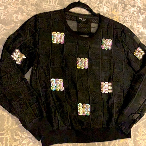 Pearl and crystal detailed long sleeve top - Picture 3 of 6